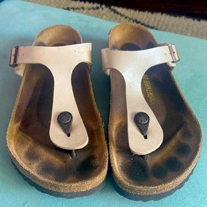 Birkenstock Metallic Off-White Gizeh
